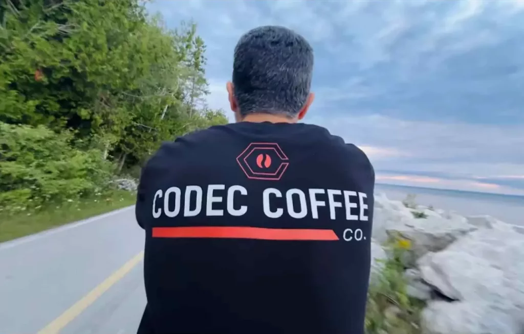 Codec Coffee Founder delivering coffee